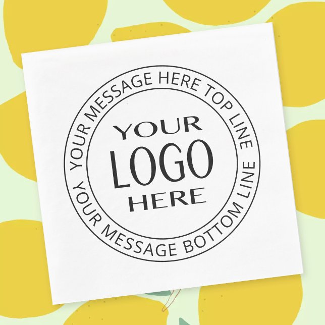 Your Own Logo & Customizable Circular Text Napkin (Creator Uploaded)