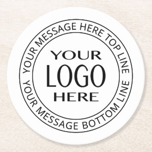 Your Own Logo & Customizable Circular Text Round Paper Coaster