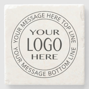 Your Own Logo & Customizable Circular Text Stone Coaster