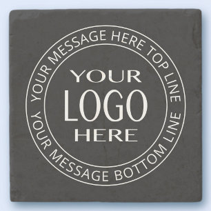 Your Own Logo & Customizable Circular Text Stone Coaster