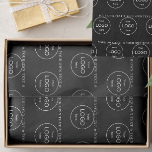 Your own logo here company black Tissue Paper
