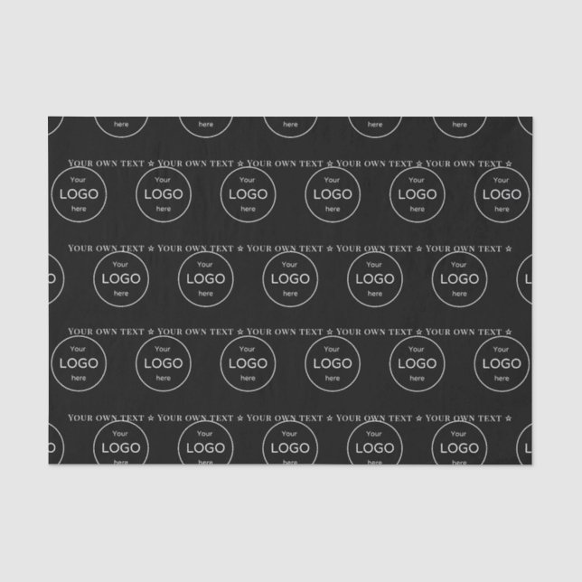 Your own logo here company black Tissue Paper (Front)