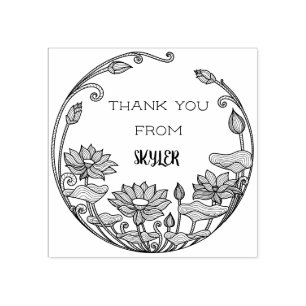 Your Own Modern & Chic Thank You Custom Name Rubber Stamp