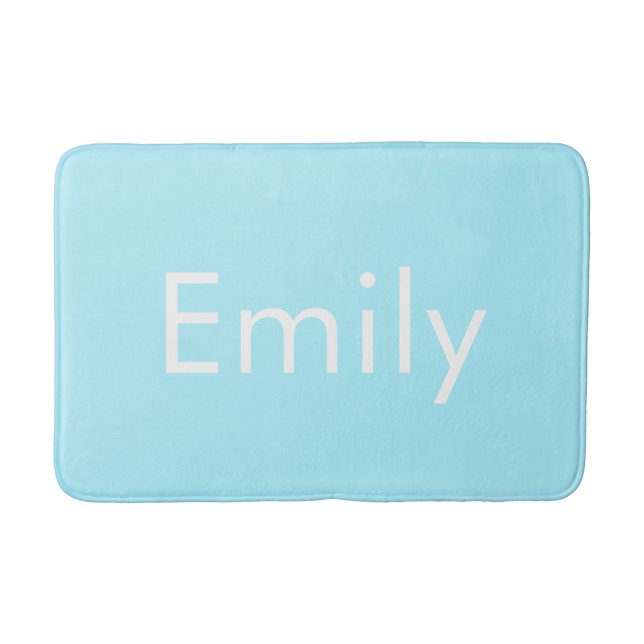 Your Own Name or Word | Soft Sky Blue Bath Mat (Front)
