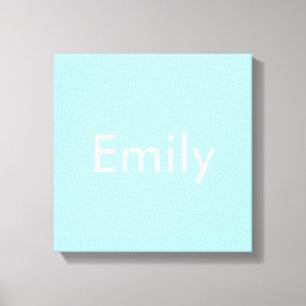 Your Own Name or Word   Soft Sky Blue Canvas Print