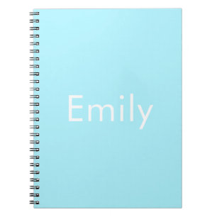 Your Own Name or Word   Soft Sky Blue Notebook