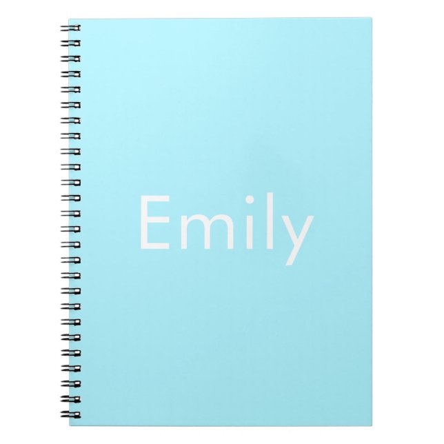 Your Own Name or Word | Soft Sky Blue Notebook (Front)