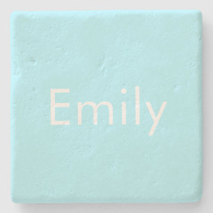 Your Own Name or Word   Soft Sky Blue Stone Coaster