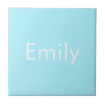 Your Own Name or Word | Soft Sky Blue Tile<br><div class="desc">Your own name or word custom printed.</div>