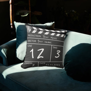 Your Own Personalized Custom Movie Clapperboard Throw Pillow