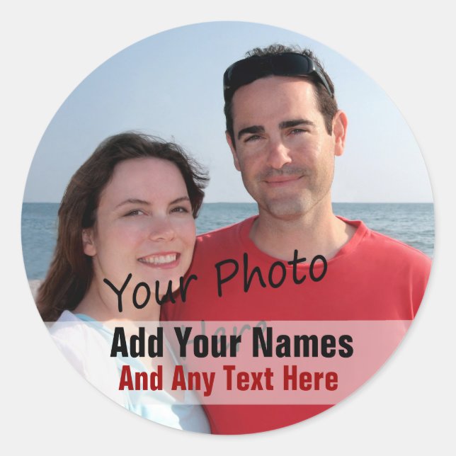 Your Own Photo And Custom Text Stickers (Front)