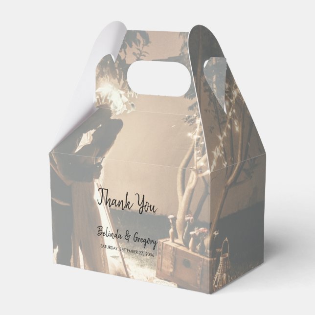 Your Own Photo Faded Wedding Favor Box (Front Side)