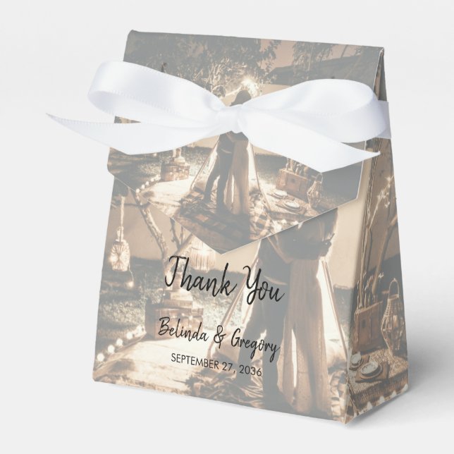 Your Own Photo Faded Wedding  Favor Box (Front Side)