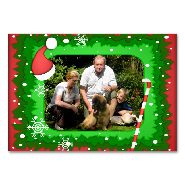 Your own photo in a Christmas frame! - Table Number (Front)