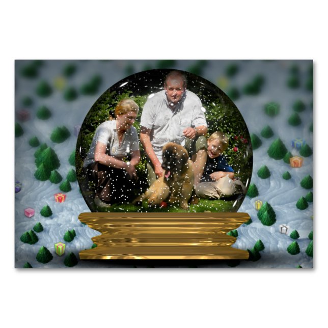 Your own photo in a Snowglobe Frame! - Table Number (Front)