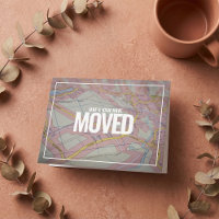 Your own photo or map moving announcement card