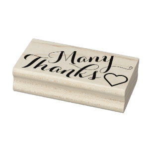 Your own Saying & Message: MANY THANKS Rubber Stamp