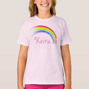 Your own short name rainbow pink top