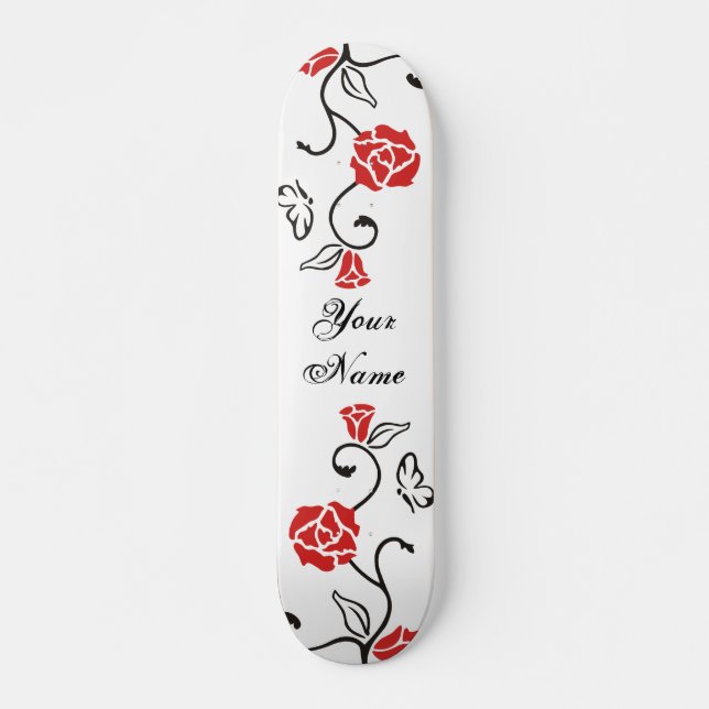 Your Own Skateboard - Rose Vine and Butterfly (Front)
