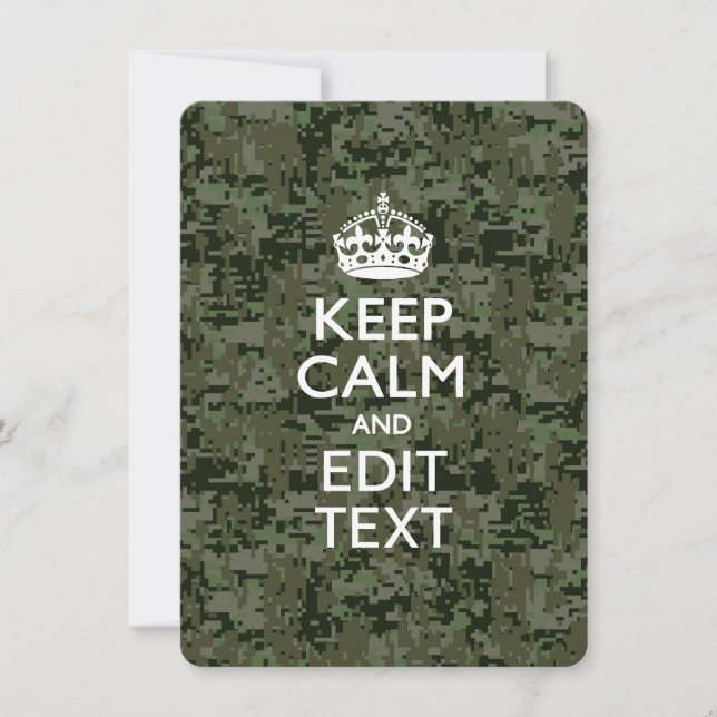 Your Own Text Digital Camo Woodland Keep Calm (Front)