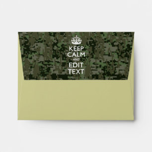 Your Own Text Digital Camo Woodland Keep Calm Envelopes