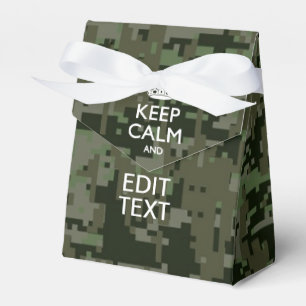 Your Own Text Digital Camo Woodland Keep Calm Favor Box