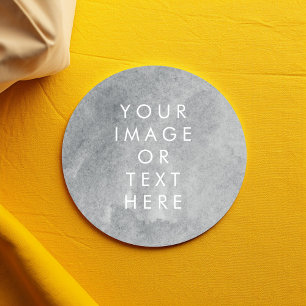 Your Own text watercolour paint effect grey Classic Round Sticker