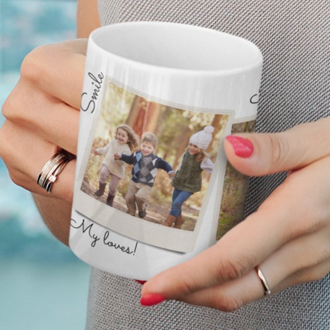 Your Own Three Images Vintage Instant Photo Frame Coffee Mug (Creator Uploaded)