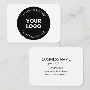 Your Own Uploaded Business Logo w/Editable Text Business Card