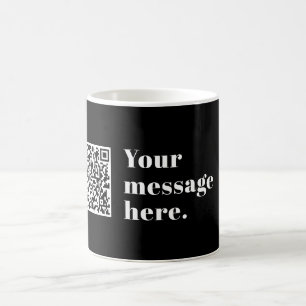 Your own Uploaded QR code & Editable Retro Text Coffee Mug