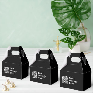 Your own Uploaded QR code & Editable Retro Text Favor Box