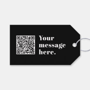 Your own Uploaded QR code & Editable Retro Text Gift Tags