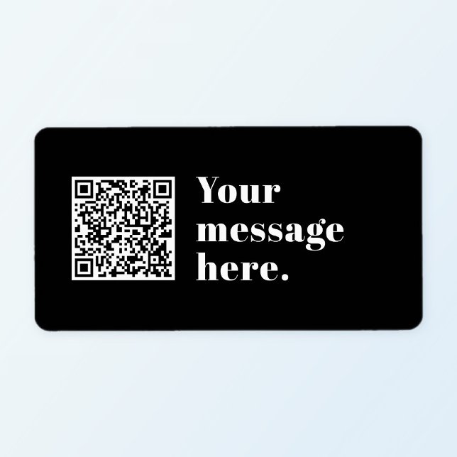 Your own Uploaded QR code & Editable Retro Text Label (Creator Uploaded)