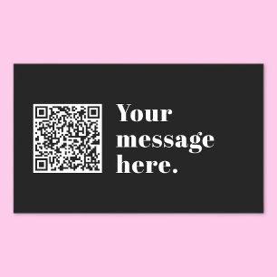 Your own Uploaded QR code & Editable Retro Text Sticker