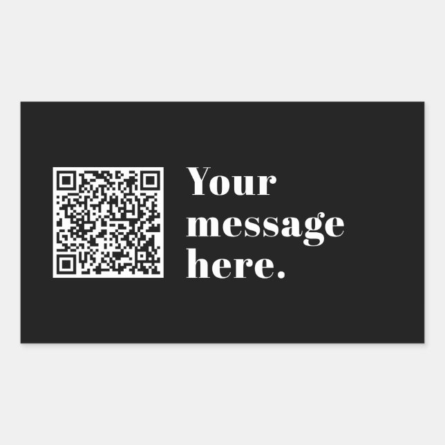 Your own Uploaded QR code & Editable Retro Text Sticker (Front)