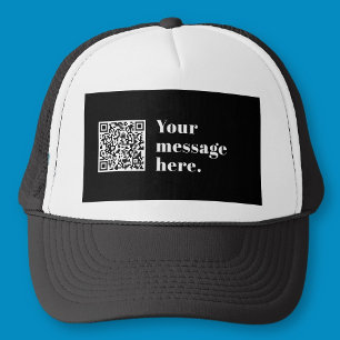 Your own Uploaded QR code & Editable Retro Text Trucker Hat