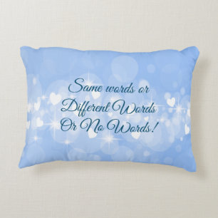 Your own words my words customized text Blue Heart Accent Pillow