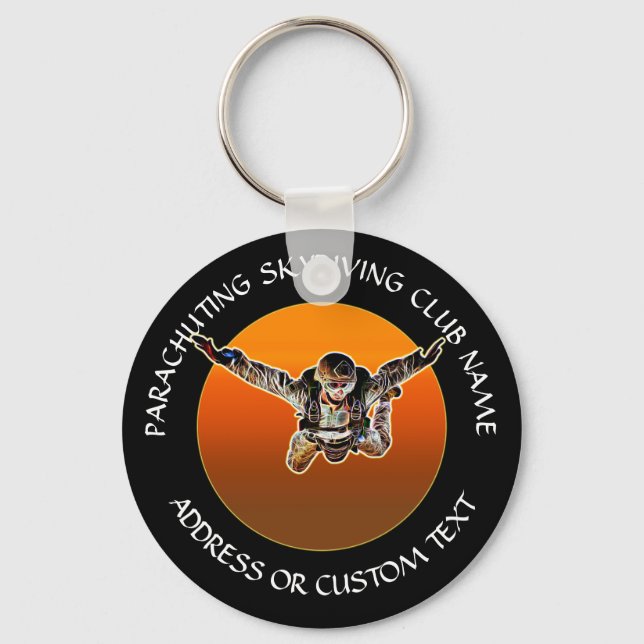 Your Parachuting Club Or Skydiving Club Name Keychain (Front)
