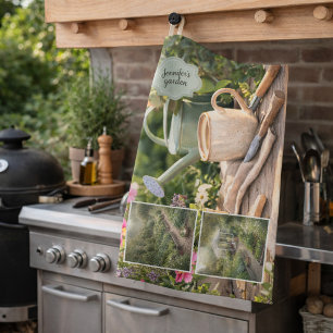 Your personal coffee before gardening photo kitchen towel