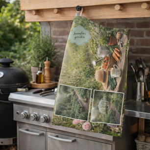 Your personal coffee before gardening photo kitchen towel