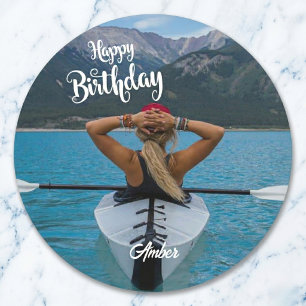 Your Personal Photo Custom Round Birthday Sticker