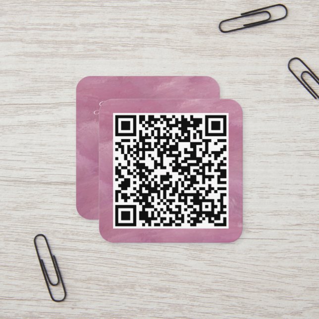 Your Personal QR Code Linked to Your URL  Square Business Card (Front/Back In Situ)
