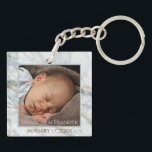 Your Personalized Elegant Blue Grey Marble Pattern Keychain<br><div class="desc">Unique,  classic,  cute and decorative keychain with a beautiful blue grey brown marble pattern. With the option to customize or personalize with name,  text,  and photo of your choice. This photo display makes an excellent keepsake gift for grandparents or new parents!</div>