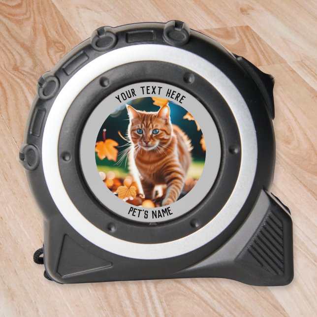Your Pet Cat Photo  1 (A tape measure for cat lovers, personalized with photo and pet's name)