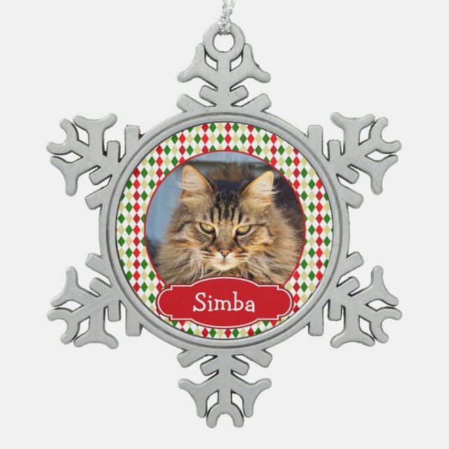 Your Pet Christmas Ornament Harlequin Pattern (Front)