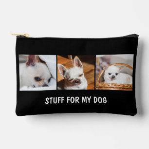 Your pet dog chihuahua custom photos collage text accessory pouch