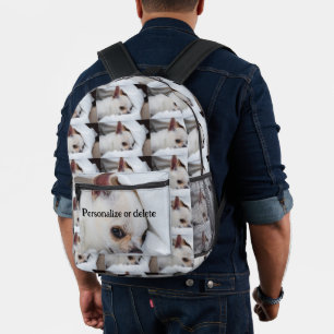Your pet dog custom five photos personalized text printed backpack