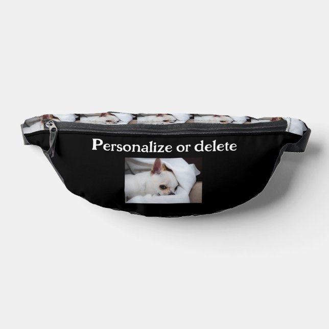 Your pet dog puppy custom photo chihuahua and text fanny pack (Lay Down)