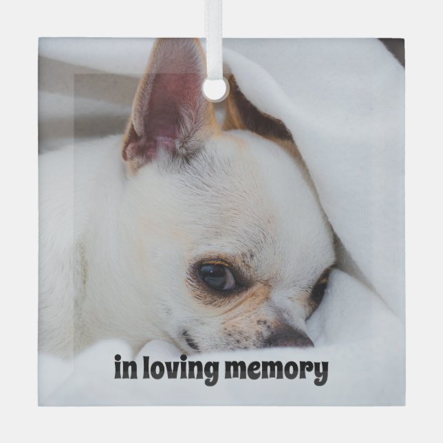 Your pet dog puppy custom photo chihuahua glass ornament (Front)