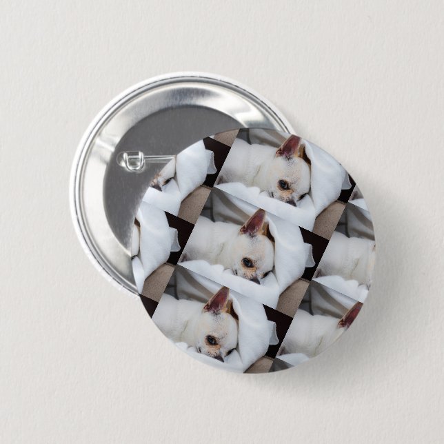Your pet dog puppy custom photo chihuahua pattern 2 inch round button (Front & Back)